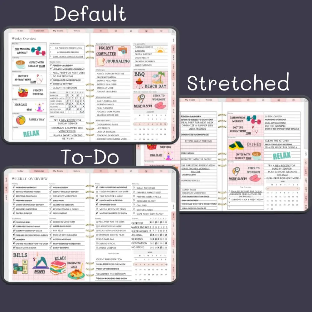 Layout Options - Default, Stretched, To-Do